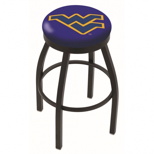 25 inch Black West Virginia Swivel Bar Stool w/ Accent Ring
