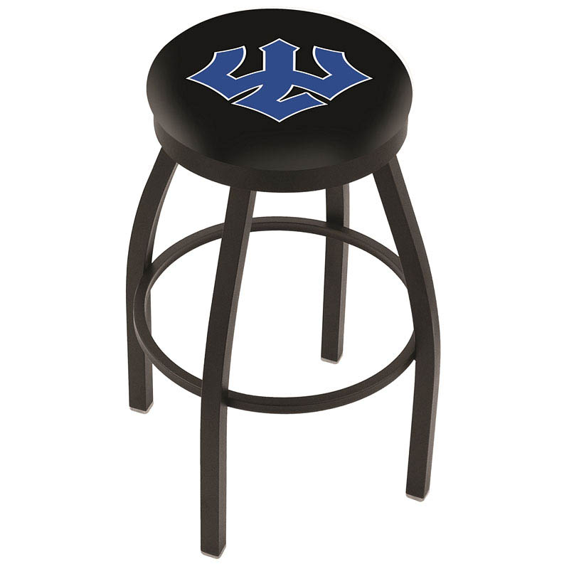 inch Black Washington & Lee Swivel Bar Stool w/ Accent Ring
