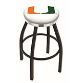 30 inch Black Miami Swivel Counter Stool w/ Chrome Accent Ring