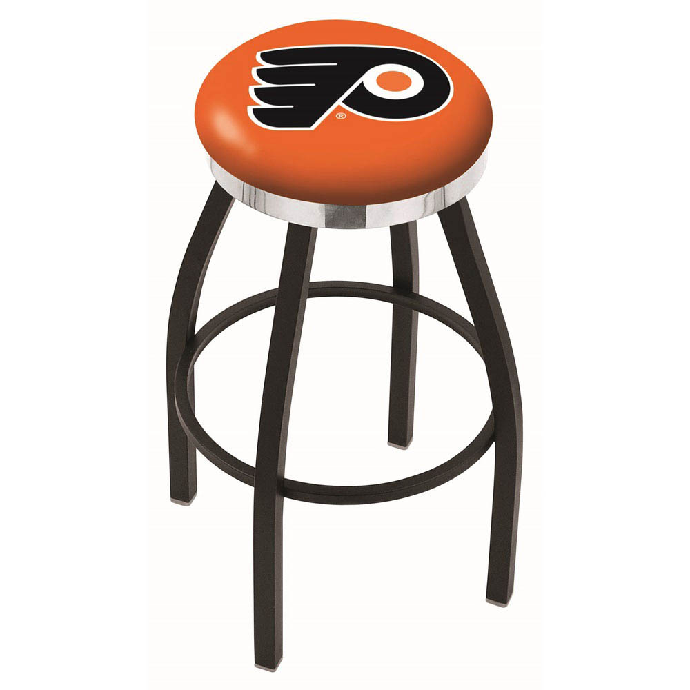inch Orange Philadelphia Flyers Swivel Bar Stool w/ Chrome Accent Ring