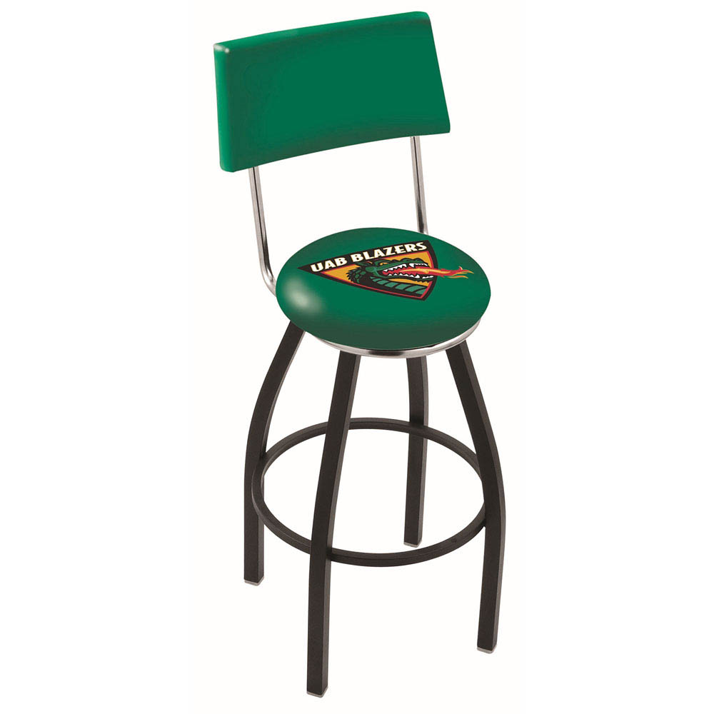 inch Black UAB Swivel Bar Stool w/ Back