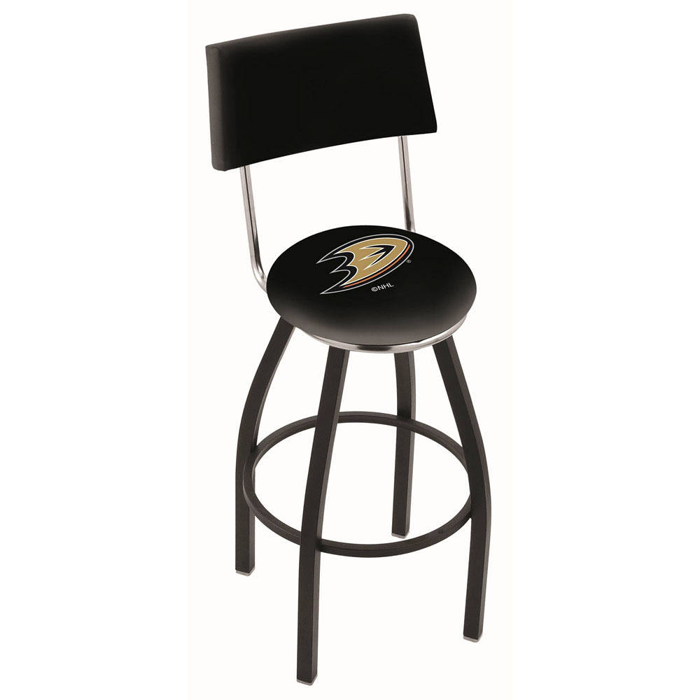 inch Black Anaheim Ducks Swivel Bar Stool w/ Back