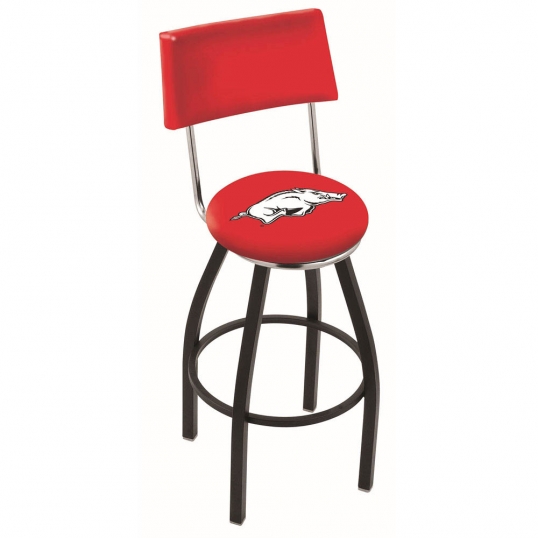 25 inch Black Arkansas Swivel Bar Stool w/ Back