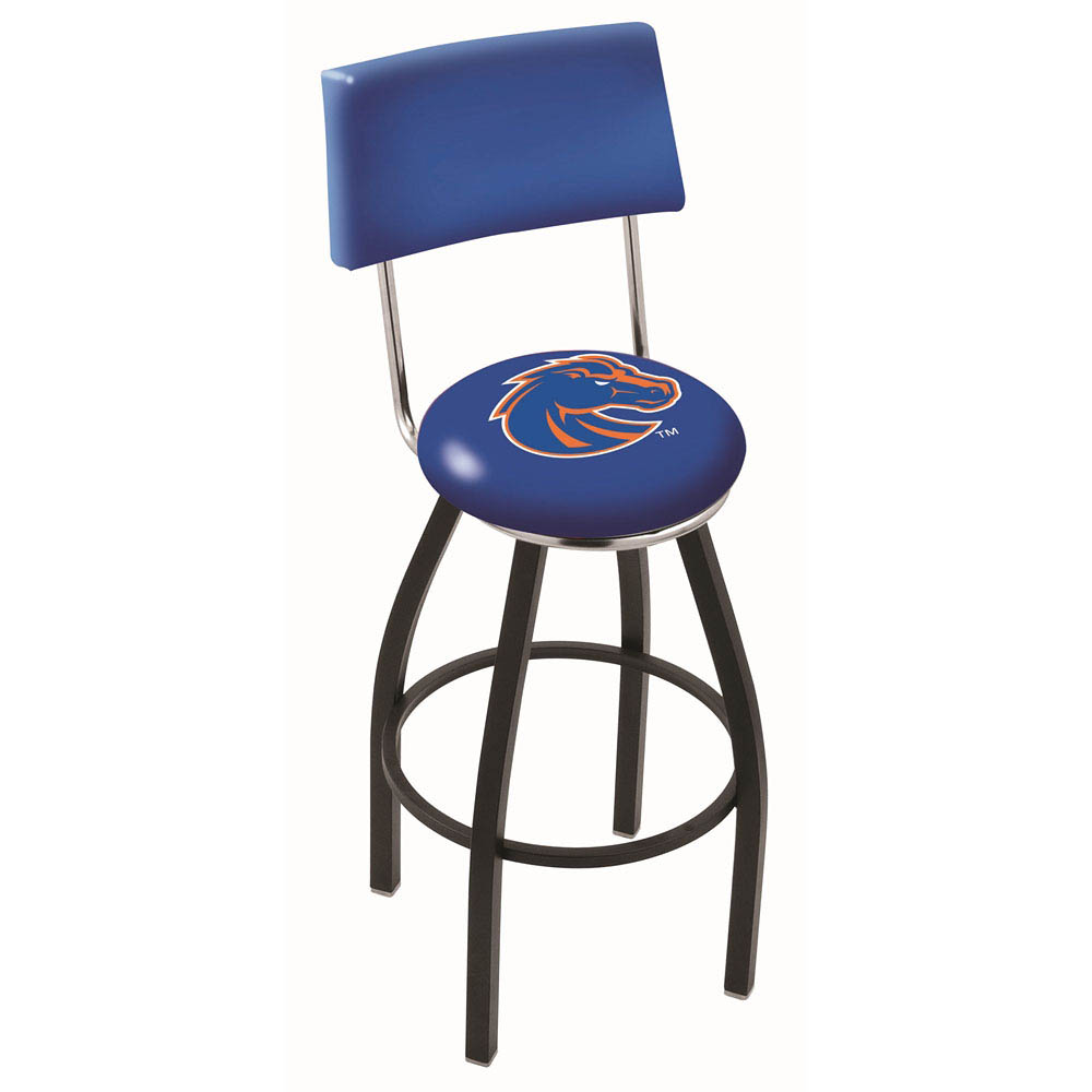 inch Black Boise State Swivel Bar Stool w/ Back