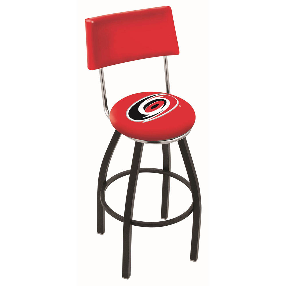 inch Black Carolina Hurricanes Swivel Bar Stool w/ Back