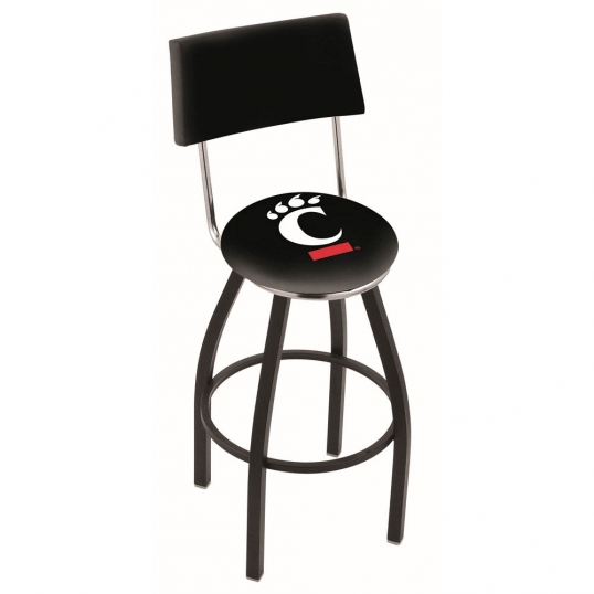 30 inch Black Cincinnati Swivel Counter Stool w/ Back