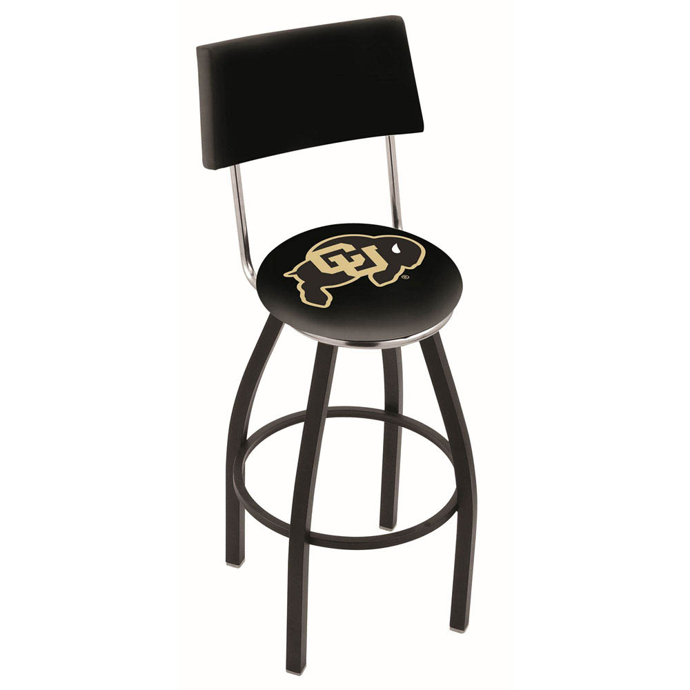 inch Black Colorado Swivel Bar Stool w/ Back