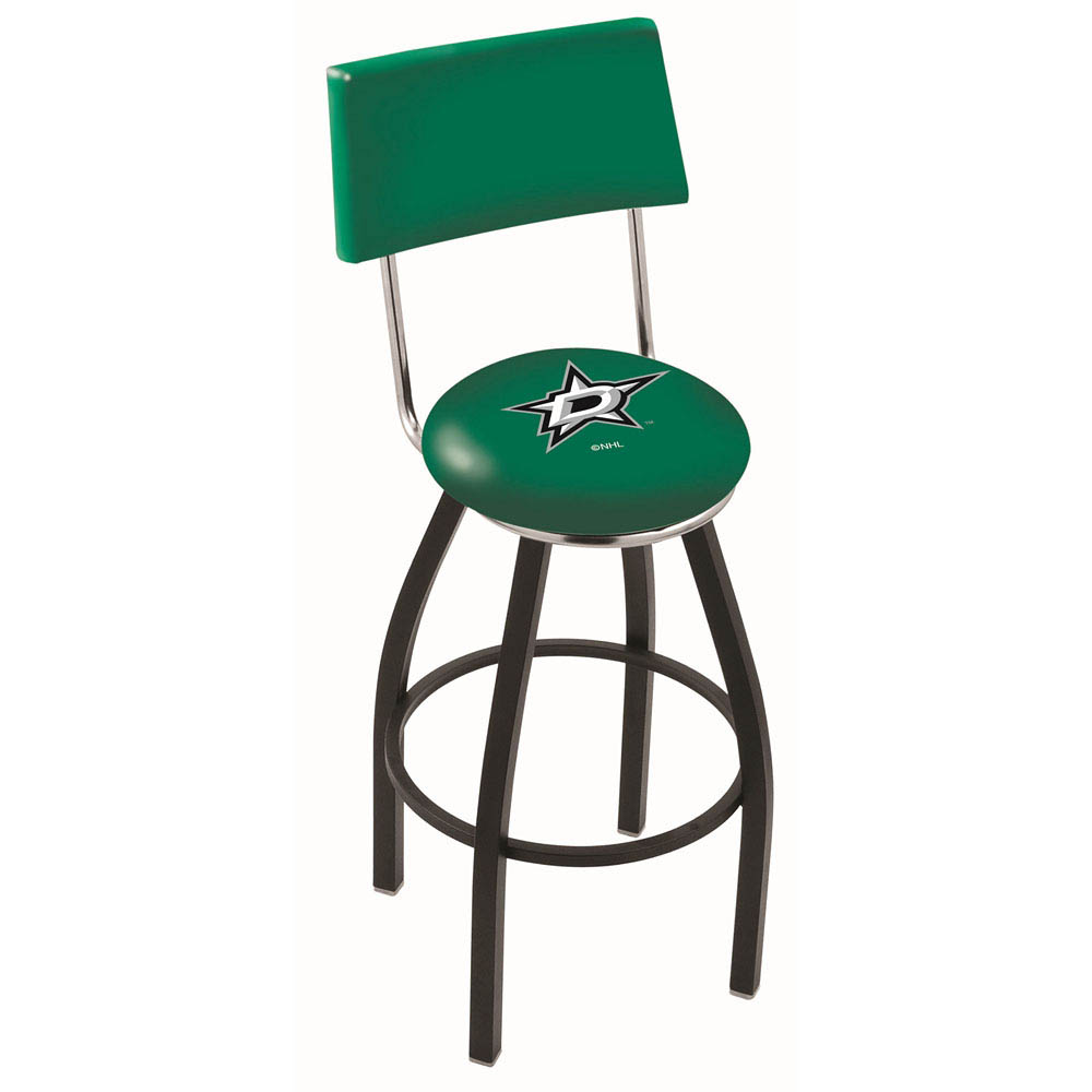 inch Black Dallas Stars Swivel Bar Stool w/ Back