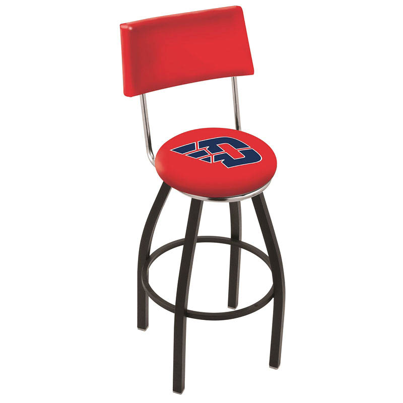 inch Black University of Dayton Swivel Bar Stool w/ Back