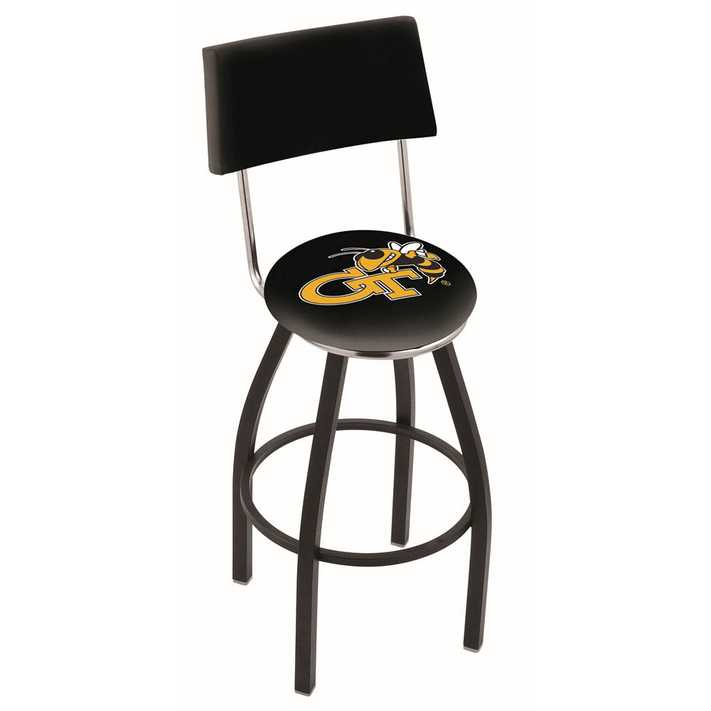 inch Black Georgia Tech Swivel Bar Stool w/ Back