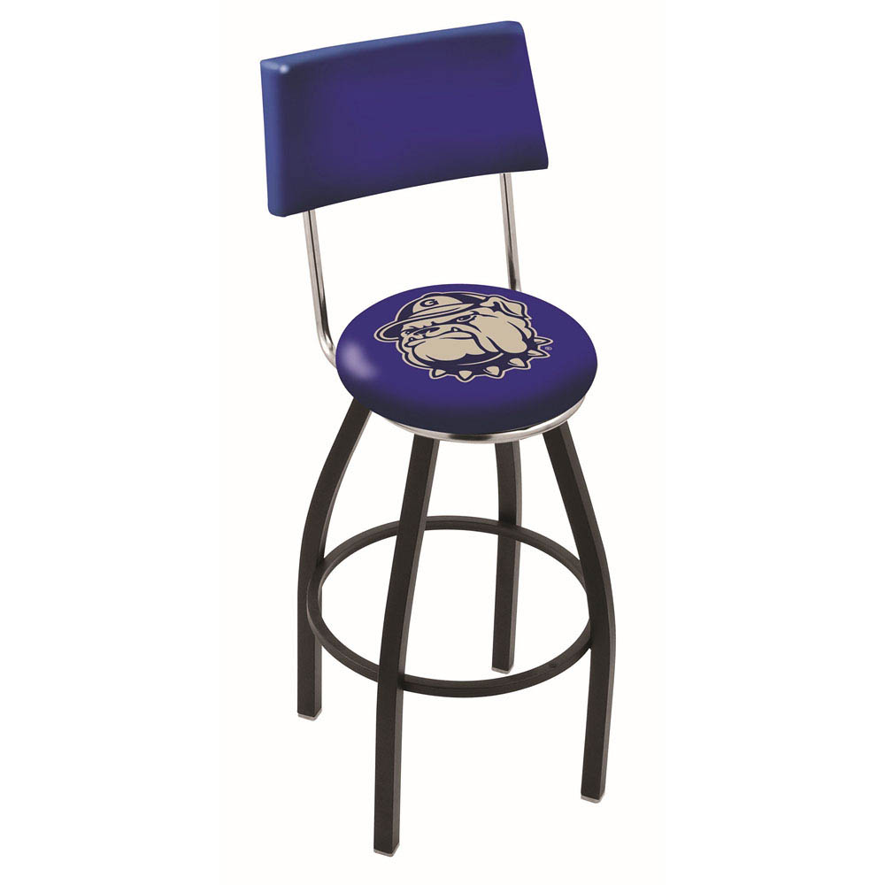inch Black Georgetown Swivel Bar Stool w/ Back