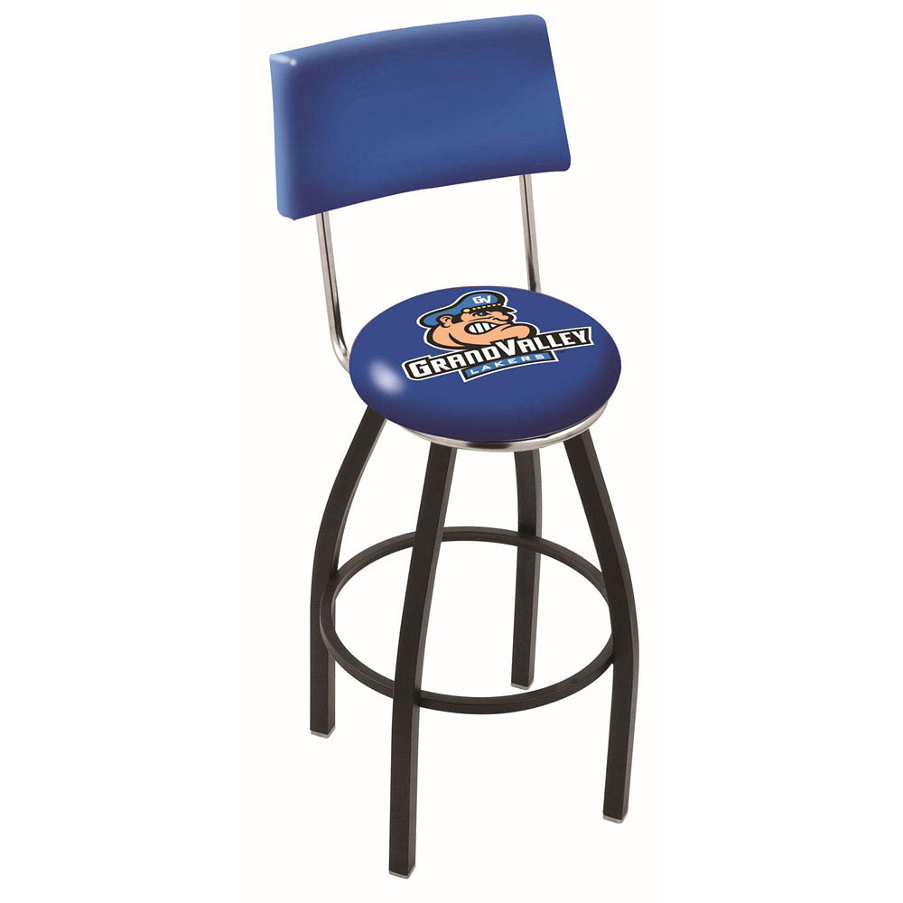 inch Black Grand Valley State Swivel Bar Stool w/ Back