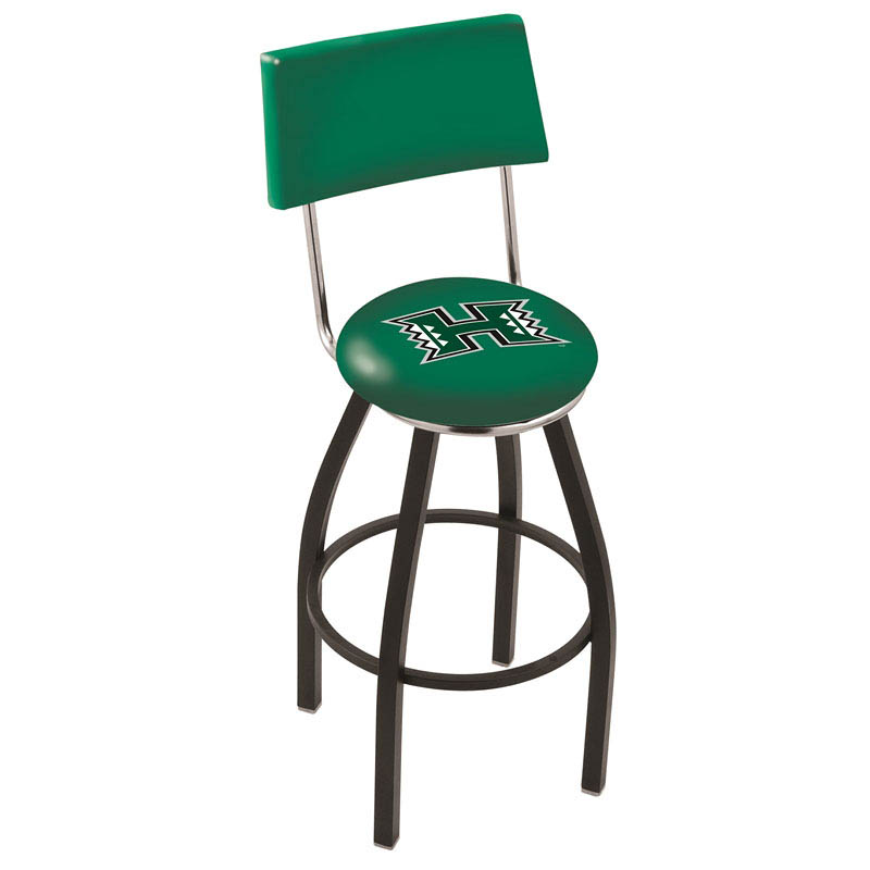 inch Black Hawaii Swivel Bar Stool w/ Back
