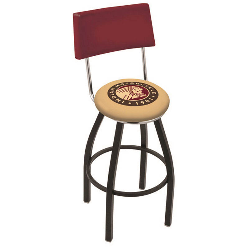 25 inch Black Indian Motorcycle Swivel Bar Stool w/ Back