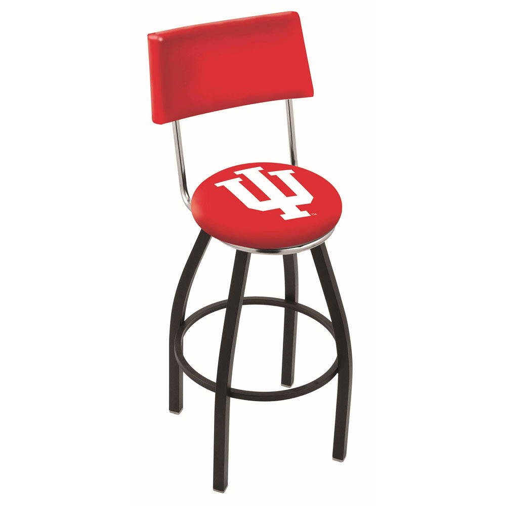 inch Black Indiana Swivel Bar Stool w/ Back
