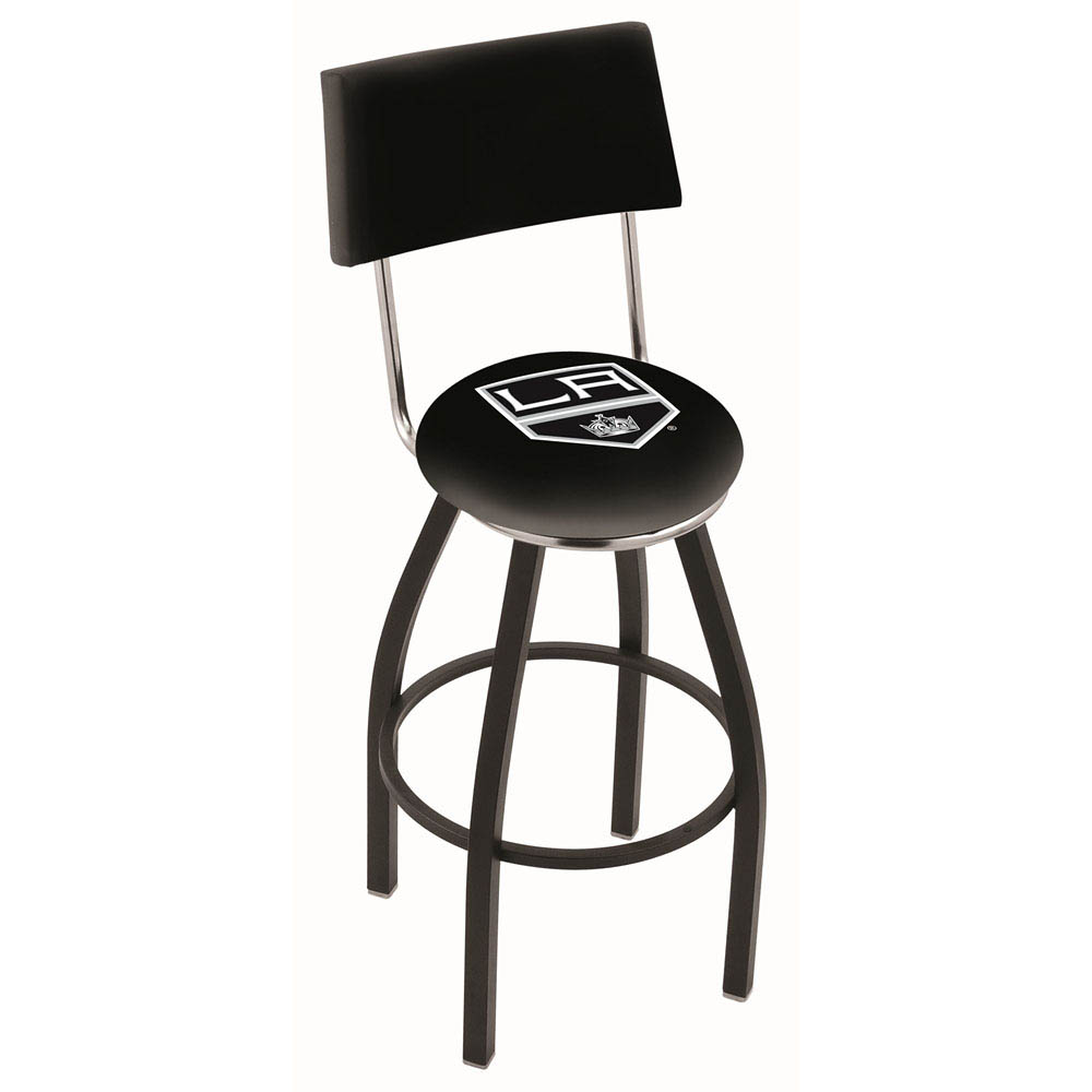 inch Black Los Angeles Kings Swivel Bar Stool w/ Back