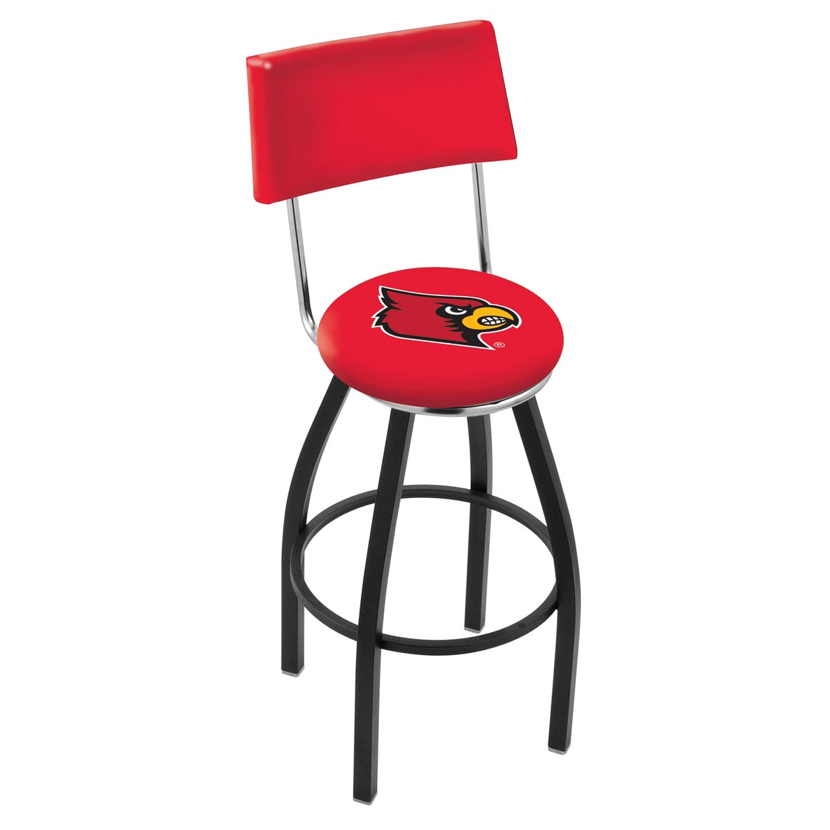 inch Black Louisville Swivel Bar Stool w/ Back