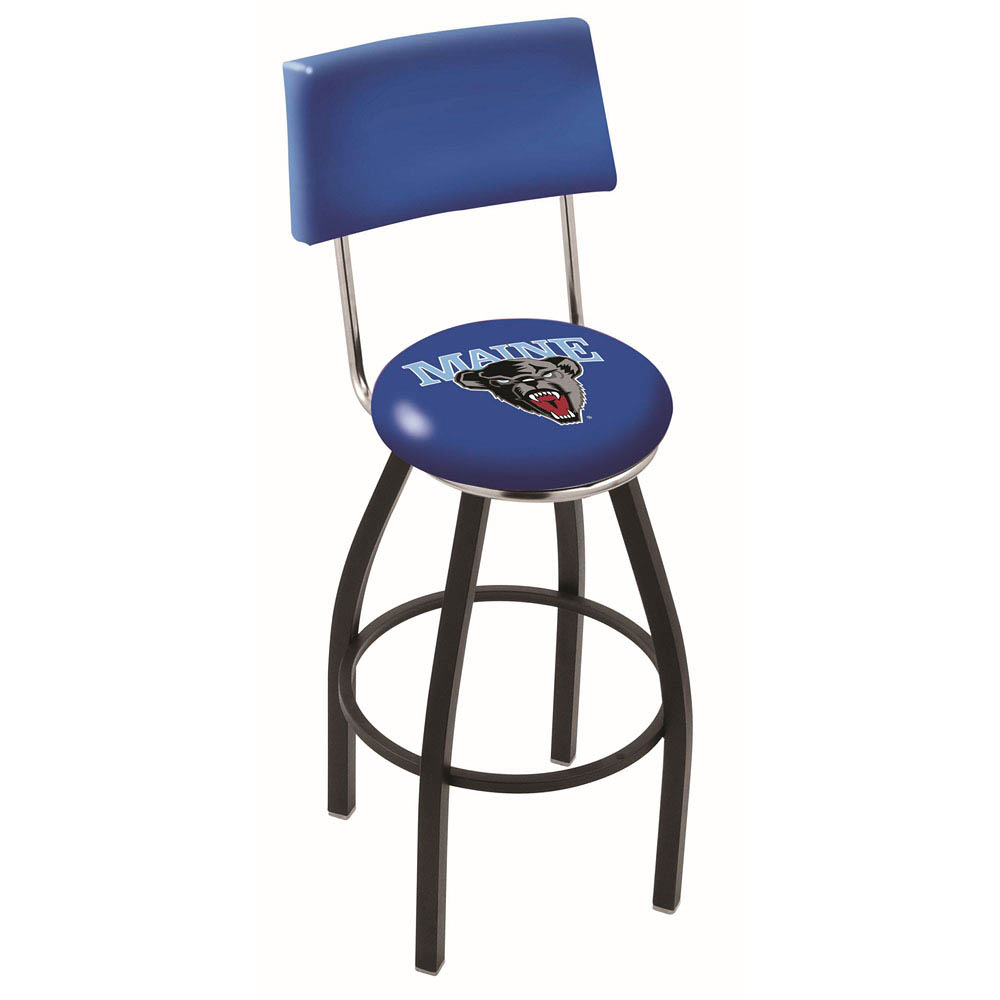 inch Black Maine Swivel Bar Stool w/ Back