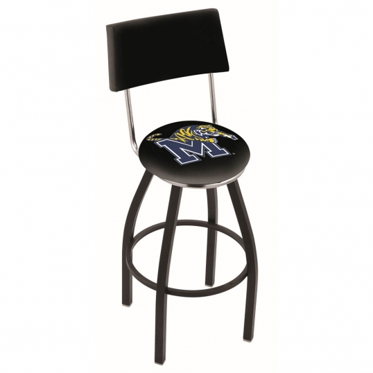 25 inch Black Memphis Swivel Bar Stool w/ Back