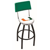 30 inch Black Miami Swivel Counter Stool w/ Back