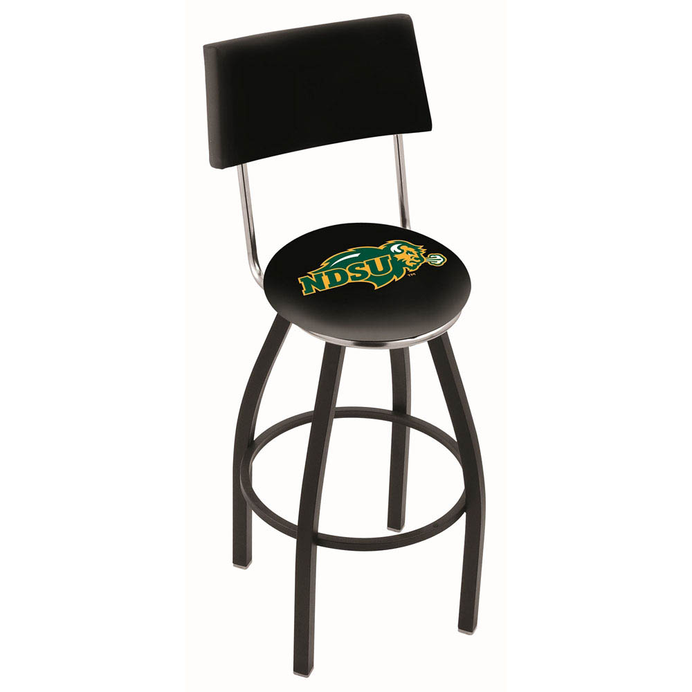 inch Black North Dakota State Swivel Bar Stool w/ Back