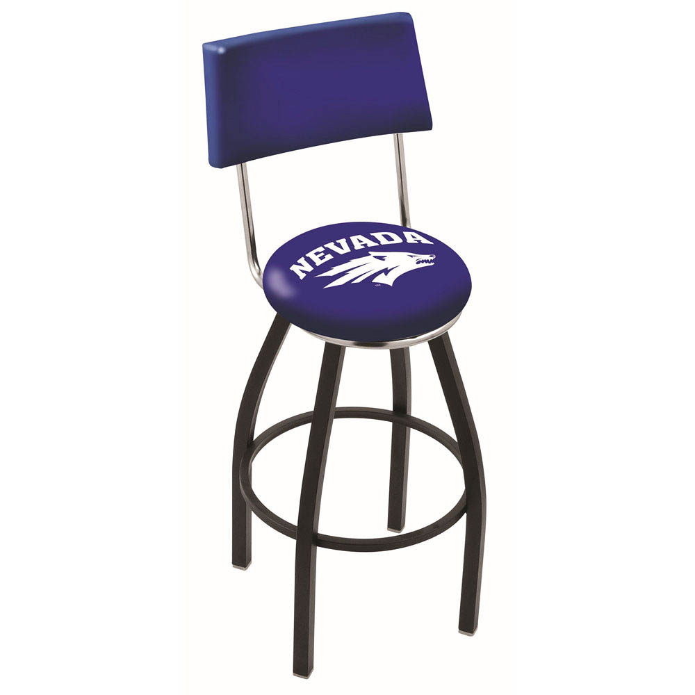 inch Black Nevada Swivel Bar Stool w/ Back
