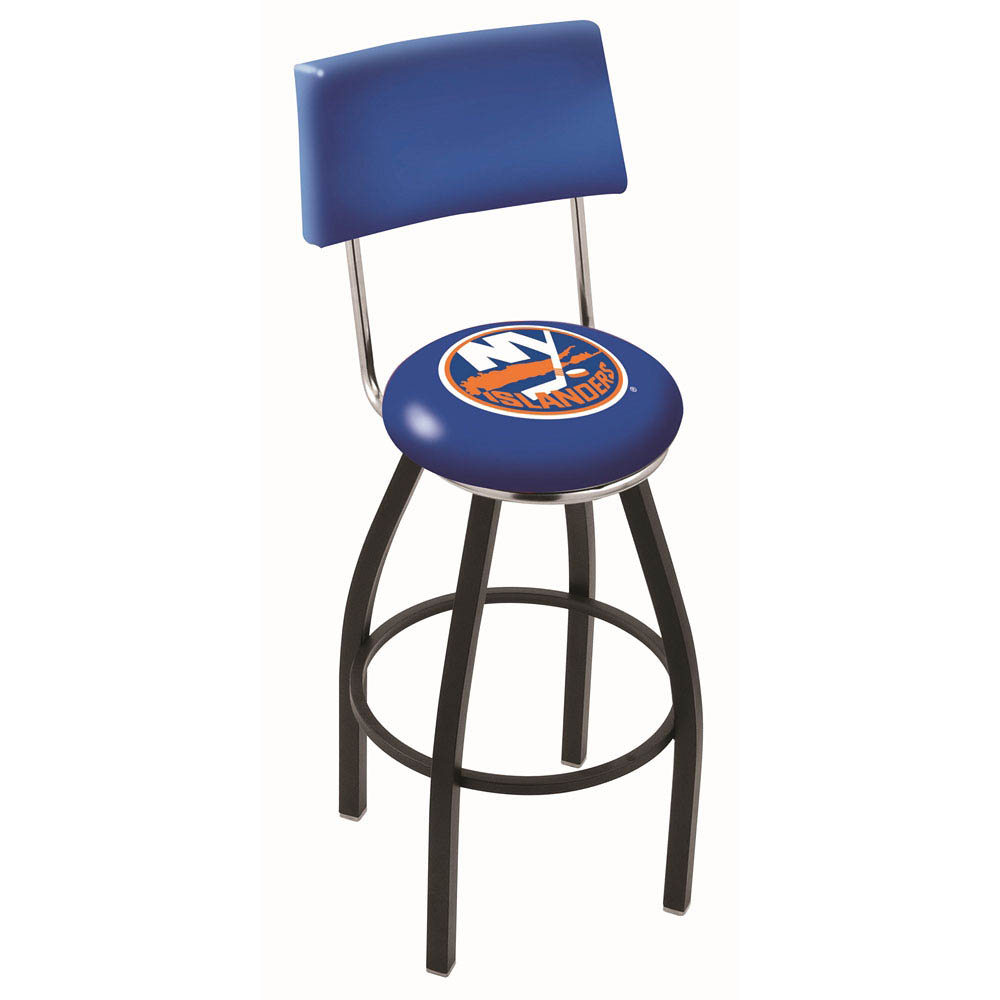 inch Black New York Islanders Swivel Bar Stool w/ Back