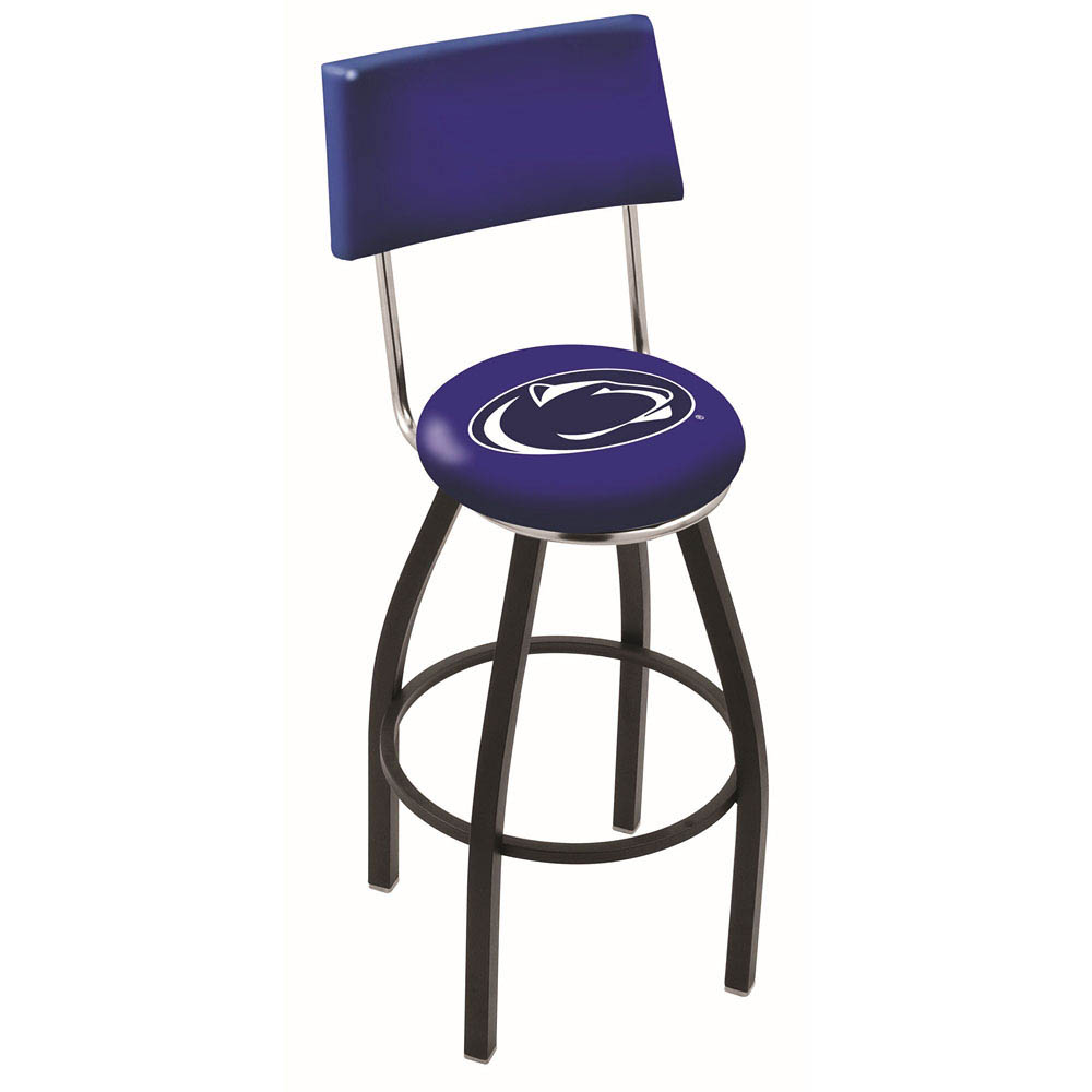 inch Black Penn State Swivel Bar Stool w/ Back