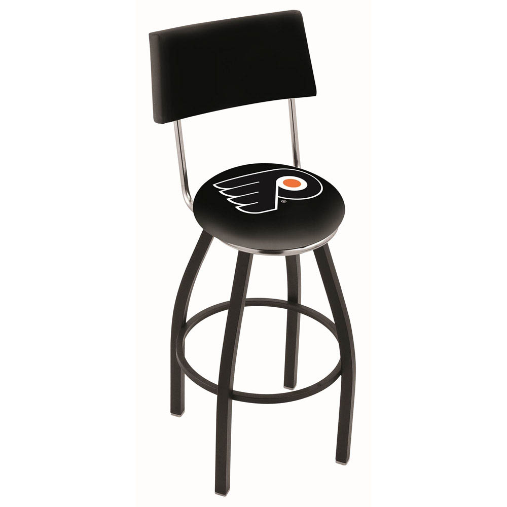inch Black Philadelphia Flyers Swivel Bar Stool w/ Back
