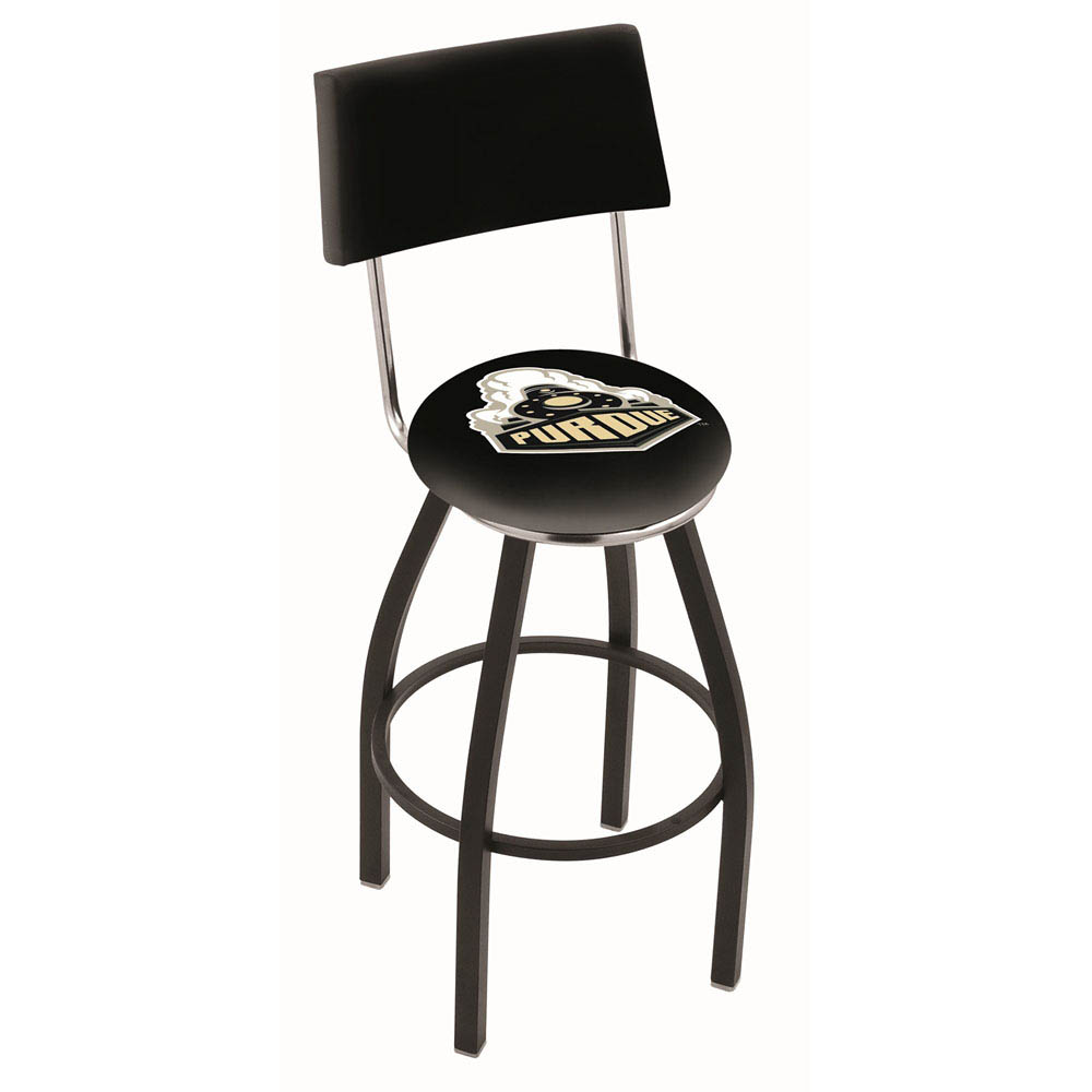 inch Black Purdue Swivel Bar Stool w/ Back