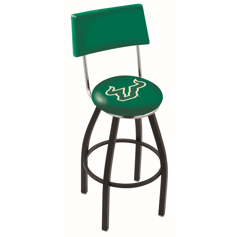 inch Black South Florida Swivel Bar Stool w/ Back