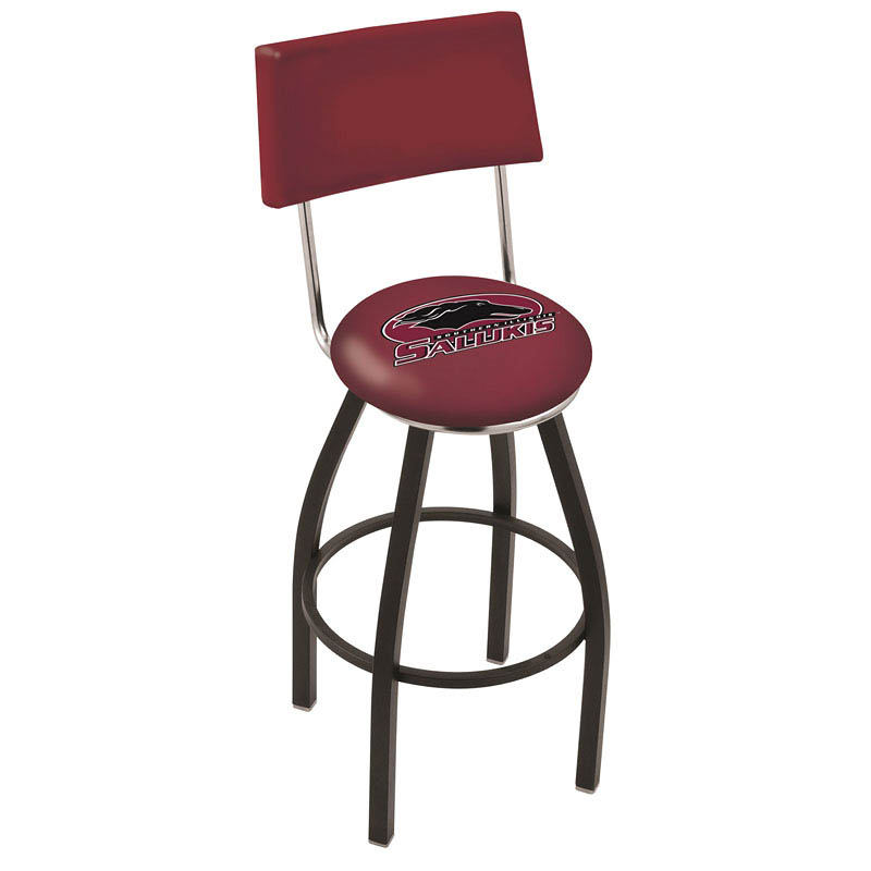 inch Black Southern Illinois Swivel Bar Stool w/ Back