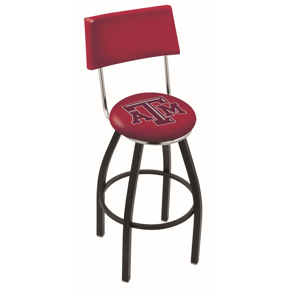 inch Black Texas A&M Swivel Bar Stool w/ Back