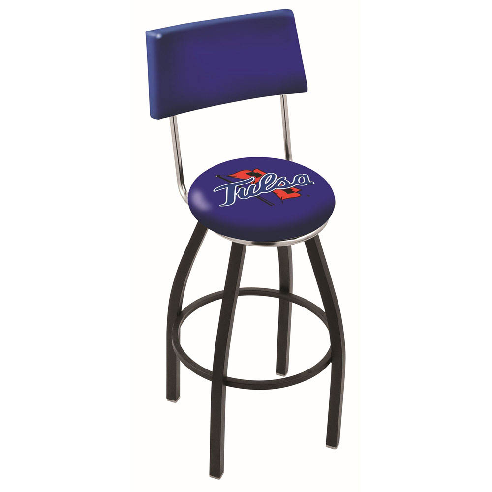 inch Black Tulsa Swivel Bar Stool w/ Back