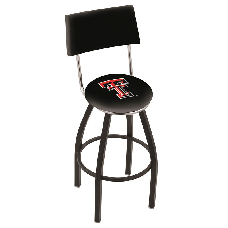 inch Black Texas Tech Swivel Bar Stool w/ Back