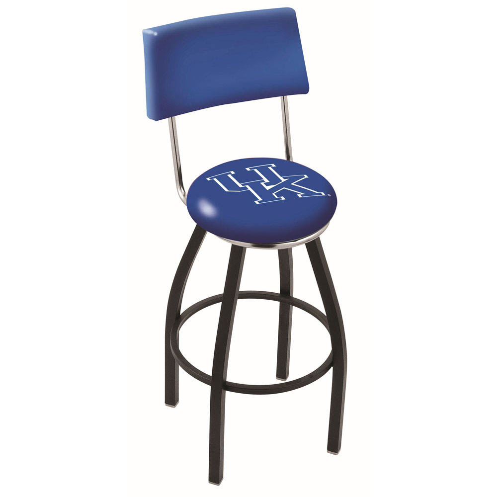inch Black Kentucky UK Swivel Bar Stool w/ Back