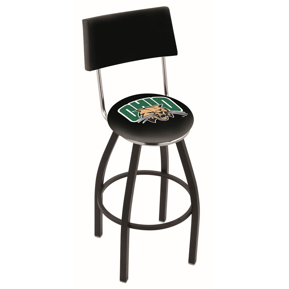 inch Black Ohio University Swivel Bar Stool w/ Back