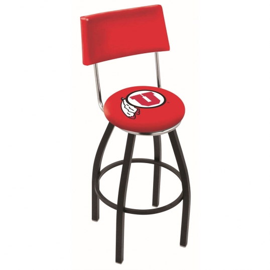 30 inch Black Utah Swivel Counter Stool w/ Back