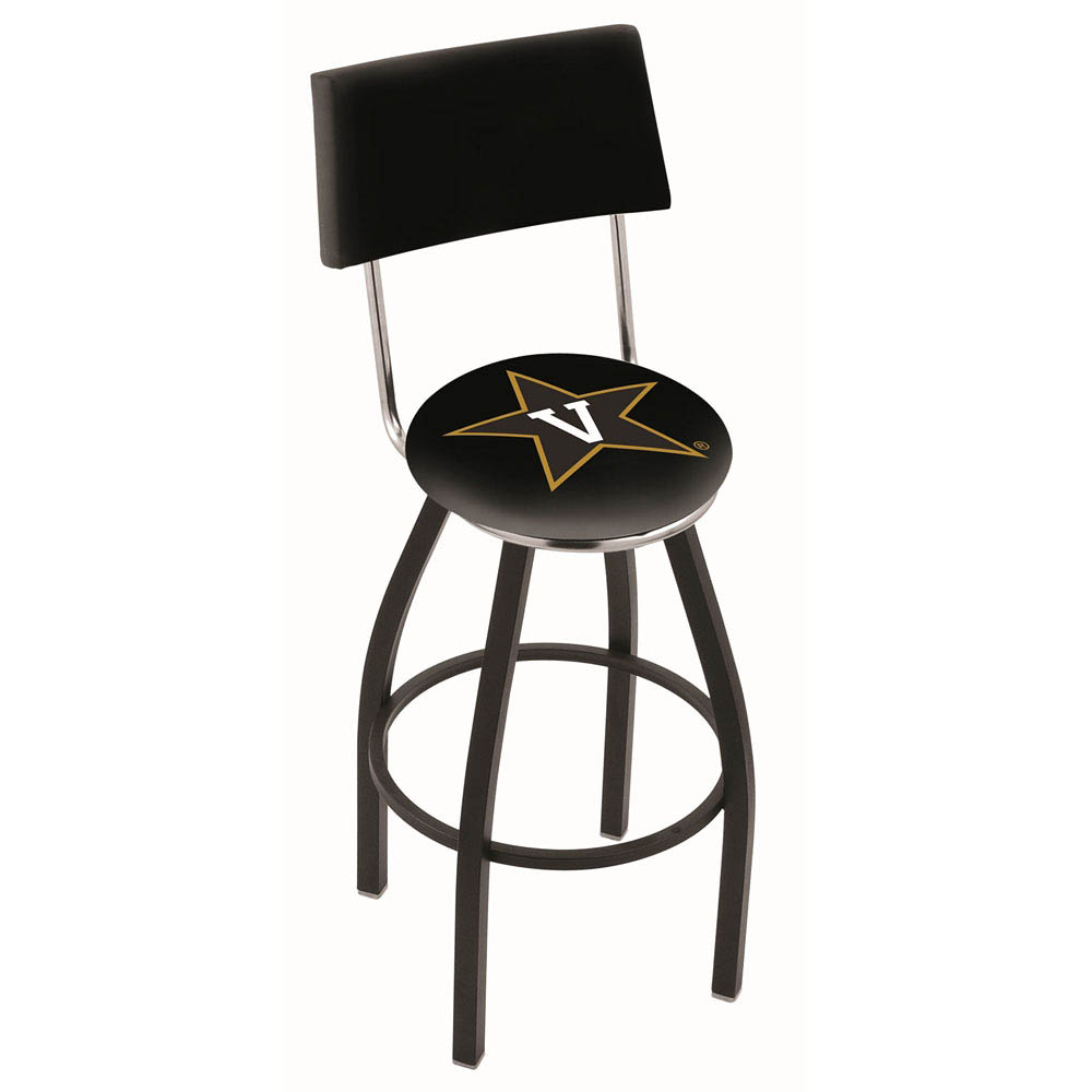 inch Black Vanderbilt Swivel Bar Stool w/ Back