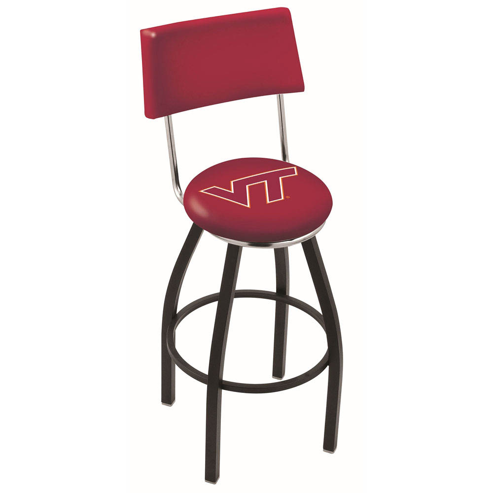 inch Black Virginia Tech Swivel Bar Stool w/ Back