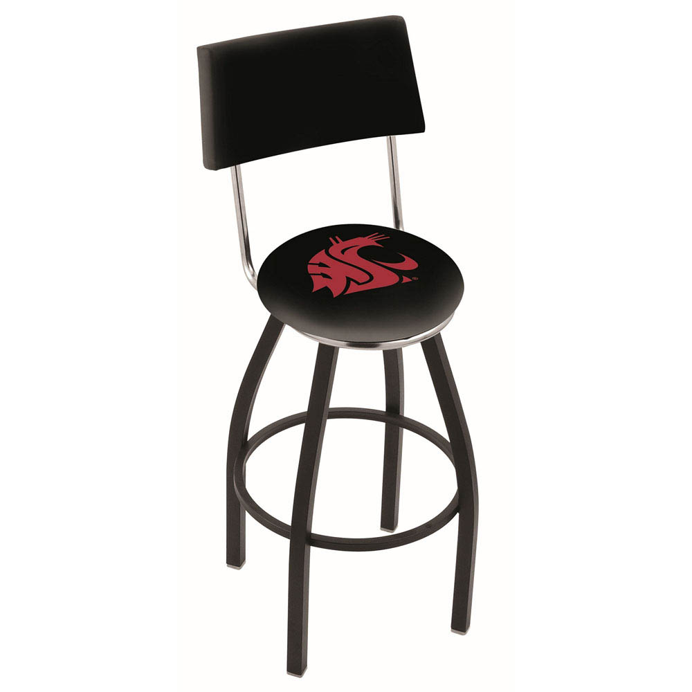 inch Black Washington State Swivel Bar Stool w/ Back