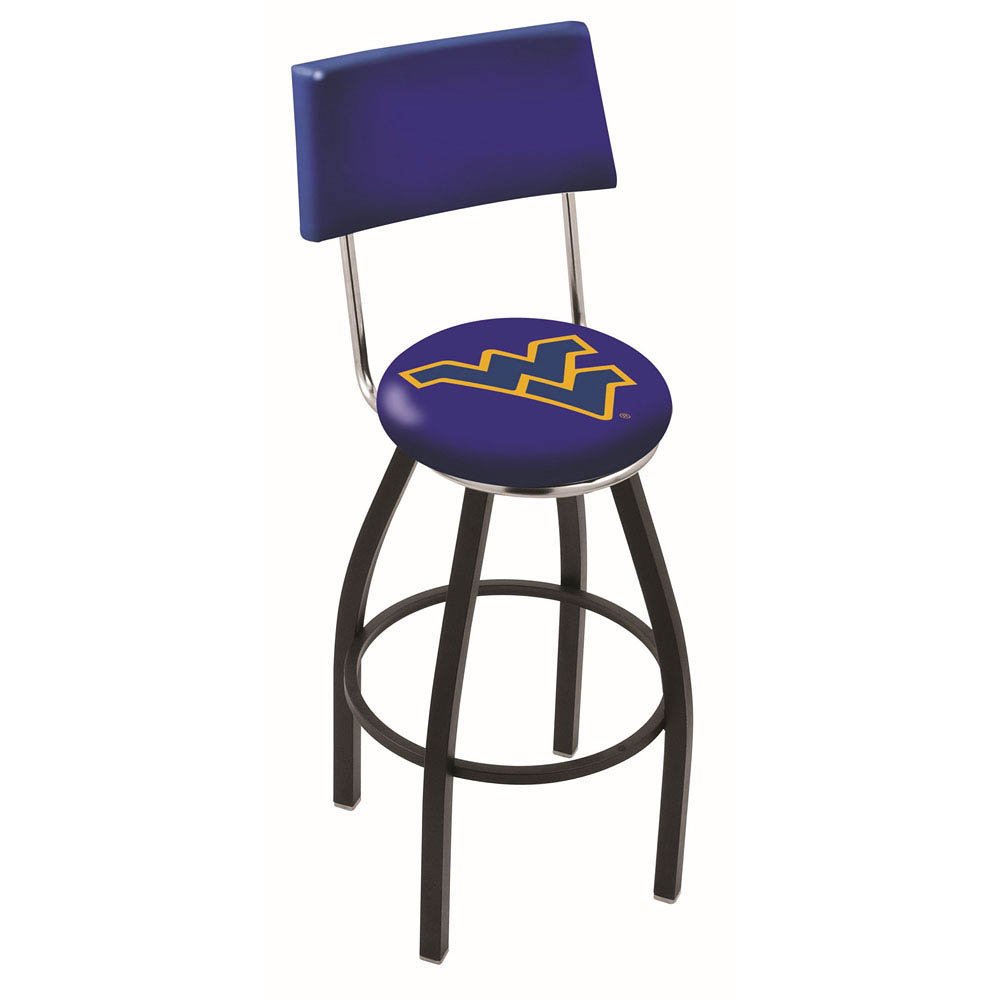 inch Black West Virginia Swivel Bar Stool w/ Back