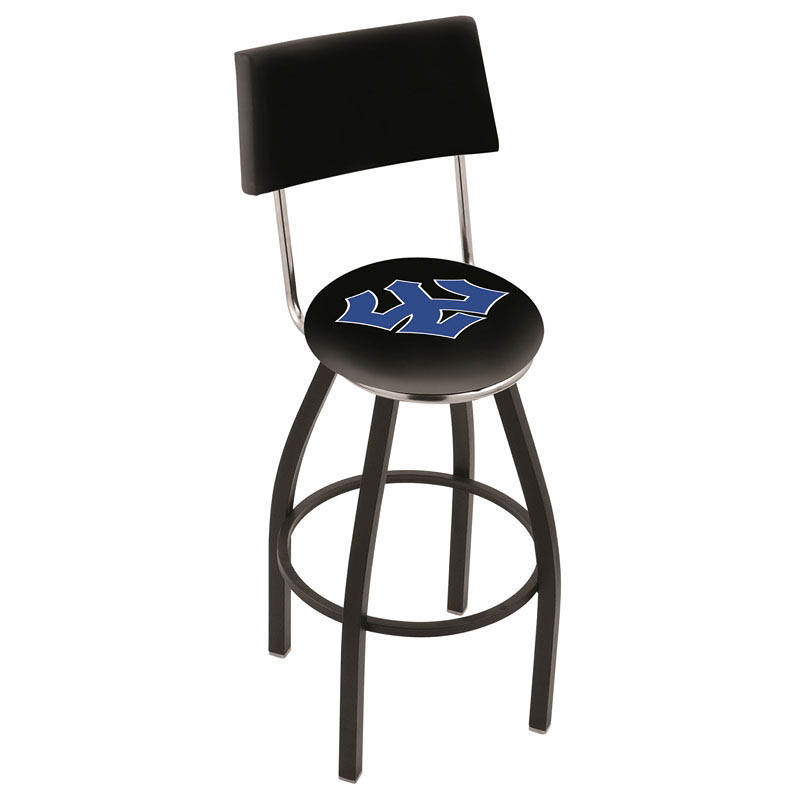 inch Black Washington & Lee Swivel Bar Stool w/ Back