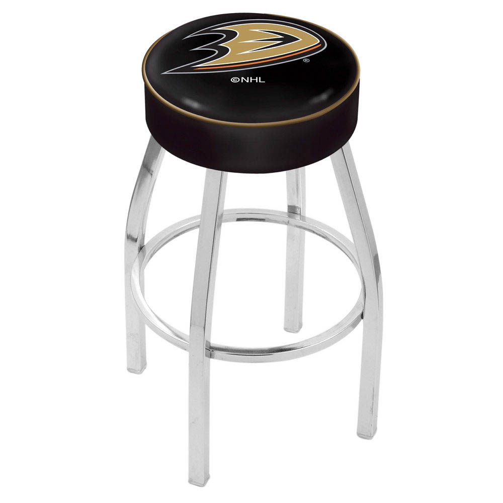 inch Anaheim Ducks Logo Swivel Bar Stool w/ Chrome Base