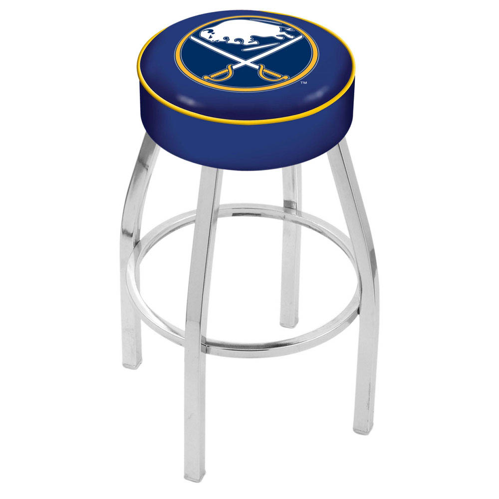 inch Buffalo Sabres Logo Swivel Bar Stool w/ Chrome Base
