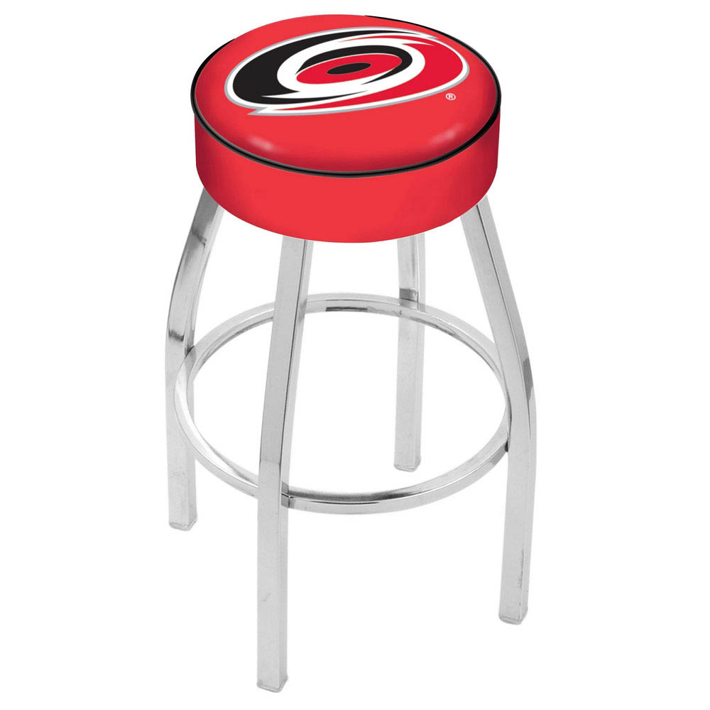 inch Carolina Hurricanes Logo Swivel Bar Stool w/ Chrome Base