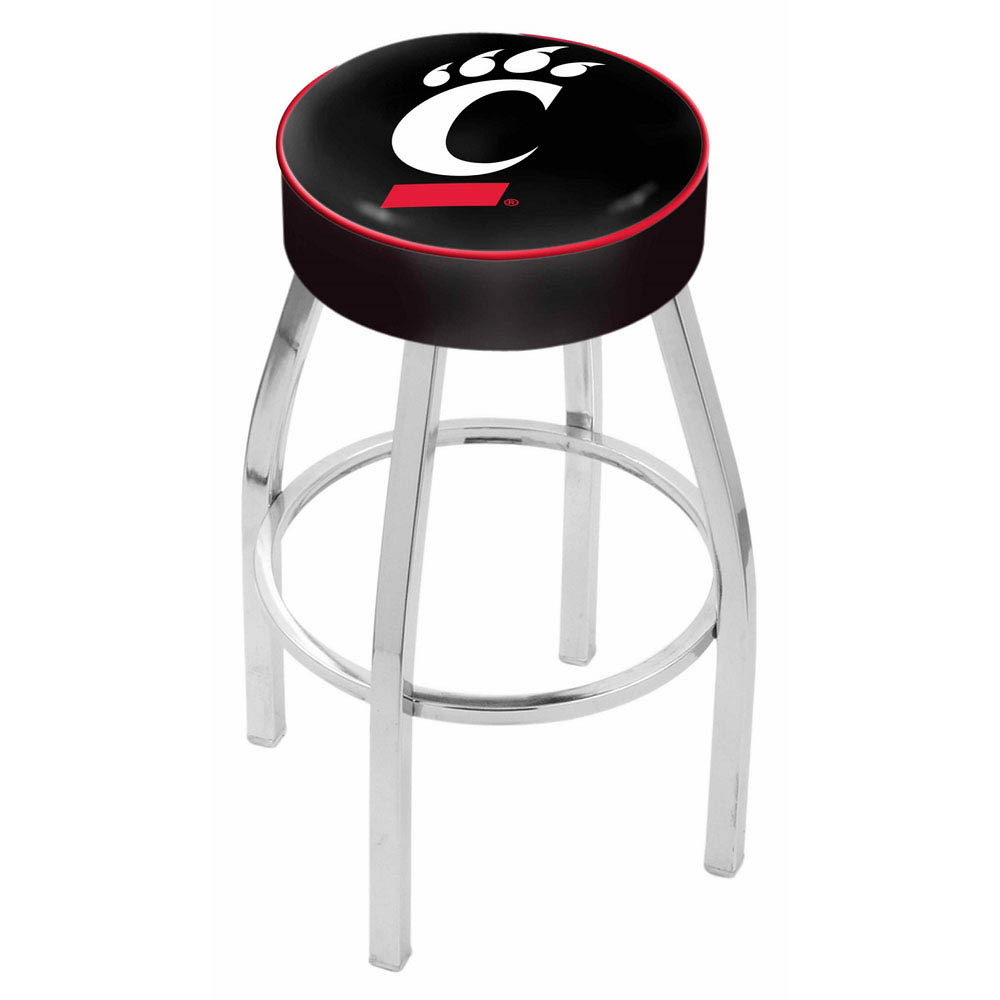 25 inch Cincinnati Logo Swivel Bar Stool w/ Chrome Base