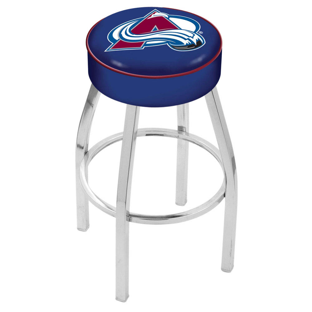 inch Colorado Avalanche Logo Swivel Bar Stool w/ Chrome Base