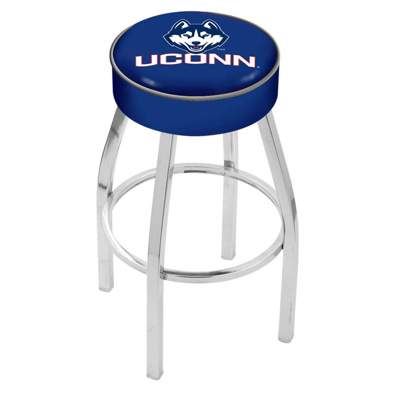 inch Connecticut Logo Swivel Bar Stool w/ Chrome Base