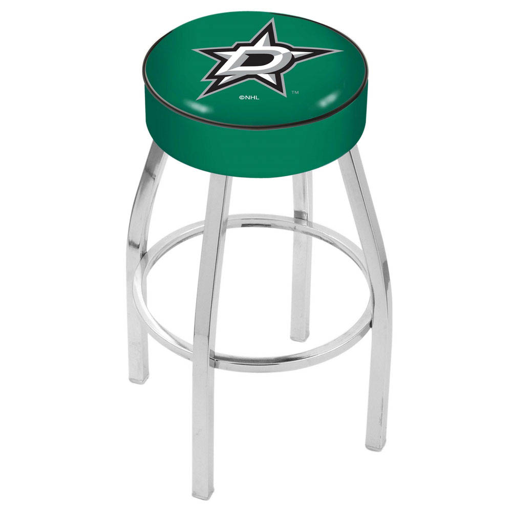 inch Dallas Stars Logo Swivel Bar Stool w/ Chrome Base